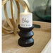 Black Wooden Pillar Candle Holder 3.5" Tall