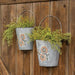 2/Set Washed Metal Sunflower & Bee Wall Buckets