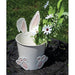 White Easter Bunny Metal Bucket