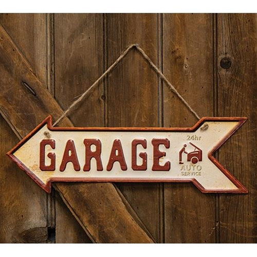 Garage 24hr Auto Service Hanging Metal Sign