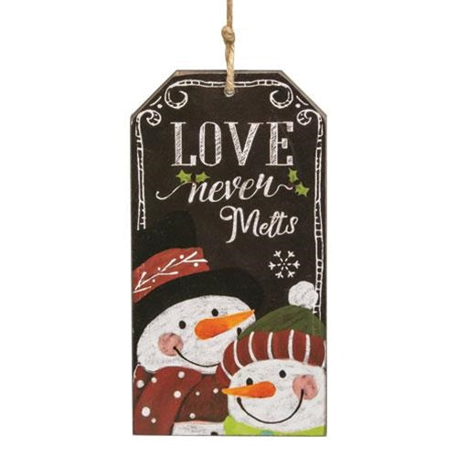 Love Never Melts Chalkboard Ornament