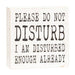 Please Do Not Disturb Wood Box Sign