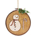 Teastained Primitive Snowman & Candy Cane Stitchery