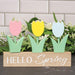 Hello Spring Pastel Tulips Wood Sitter