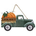 Pumpkin Truck Green Metal Hanging Sign