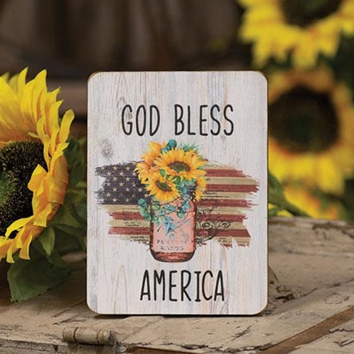 God Bless Americana Mini Easel Sign