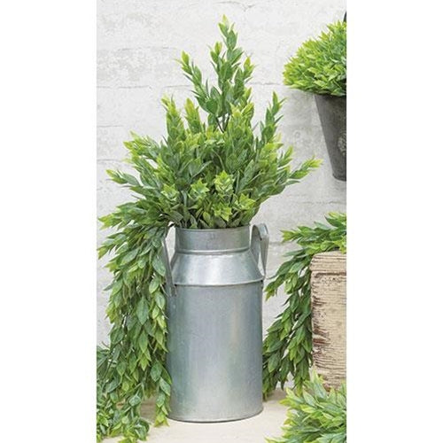 Natural Zinc Milk Can 10.5"H