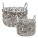 2/Set Natural Gathering Baskets w/Rope Handles