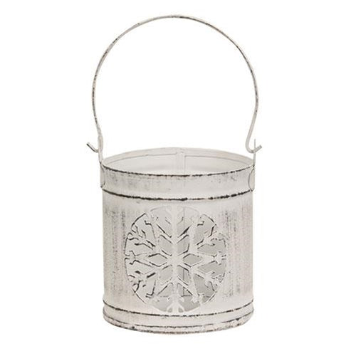 Shabby Chic Metal Snowflake Votive Lantern