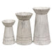 3/Set Shabby Chic Fluted Pillar Holders