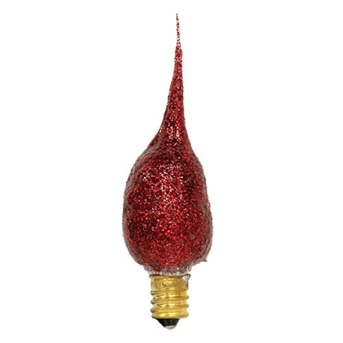 Red Glitter Silicone Dipped Candelabra Base Bulb 4W