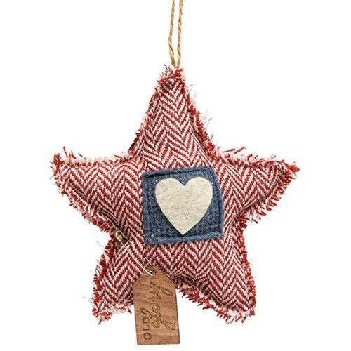 Mini Striped Fringe Olde Glory Star Ornament