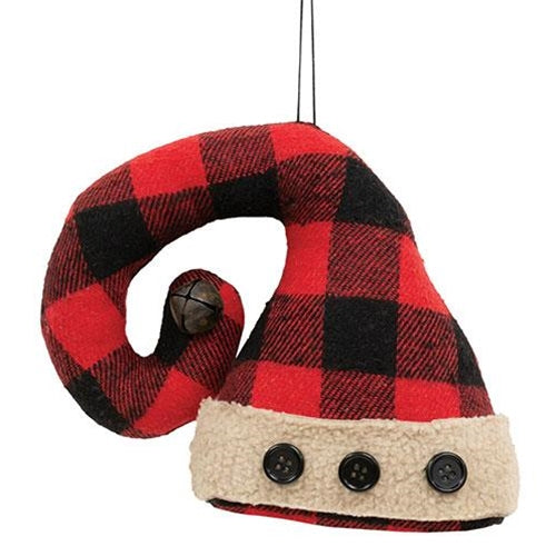 Buffalo Check Santa Hat Ornament