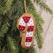 Beaded Candy Cane Fabric Ornament