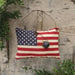 Stuffed Primitive American Flag Ornament w/Rusty Bell