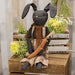 Primitive Plaid Overalls Black Bunny Doll