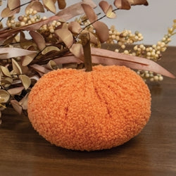 Stuffed Orange Chenille Pumpkin 4.5"