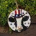 Uncle Sam Hat Cow Round Ornament