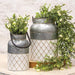 2/Set White Diamond Embossed Milk Cans