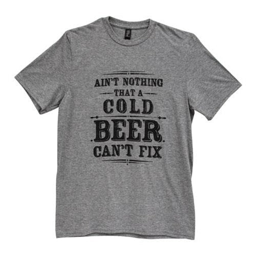 Ain't Nothing That A Cold Beer Can't Fix T-Shirt Heather Graphite Large