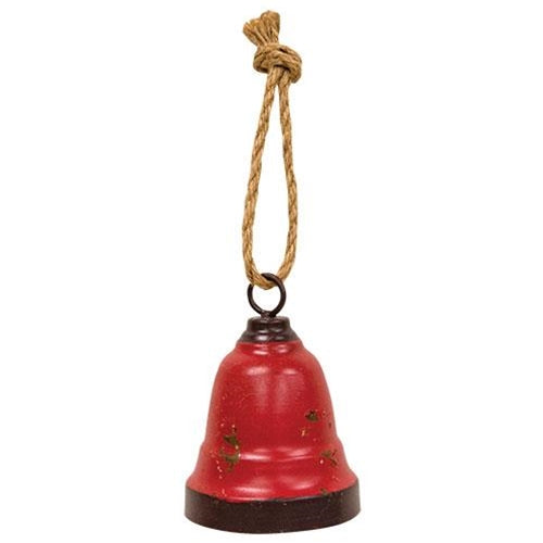 Distressed Red Bell Ornament