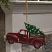 Hanging Distressed Red Metal Truck