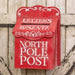 Distressed Red Metal North Pole Post Box