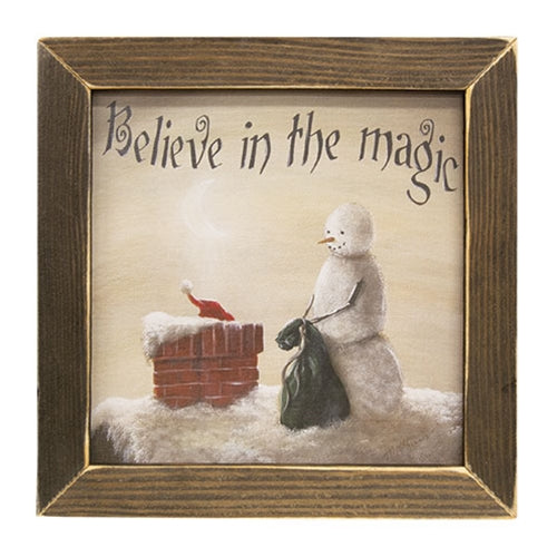Believe in the Magic Snowman Framed Print