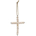 White Washed Bead Hanging Cross