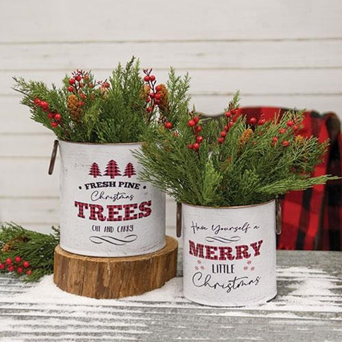 2/Set Christmas Lodge Buckets