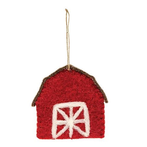 Felted Barn Ornament