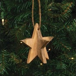 Dimensional Mango Wood Star Ornament