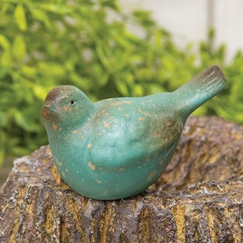 Antiqued Blue Resin Bird