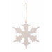 *White Glitter Snowflake Ornament 8"