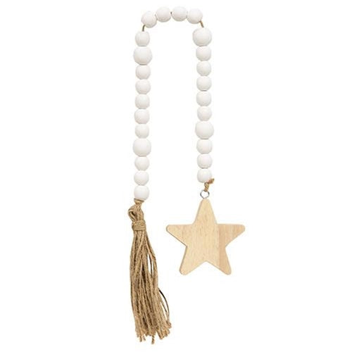 Wood Star Beaded Tassel