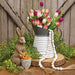 Standing Resin Bunny With Carrot Basket