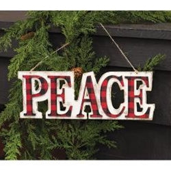 *Red/Black Plaid PEACE Hanger