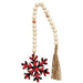 *Red & Black Buffalo Check Snowflake Beaded Tassel