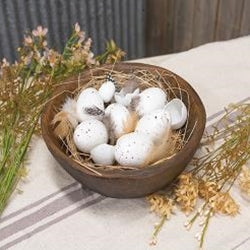 White Speckled Eggs in Box