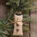 Stiffened Fabric Top Hat & Jingle Bell Button Snowman Ornament