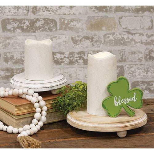 2/Set Distressed Whitewashed Wooden Risers