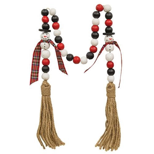 Black White & Red Bead Garland