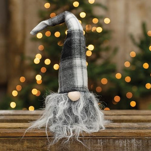 Small Plush Black/White Plaid Santa Gnome