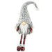 Dangle Leg Red & Gray Plaid Santa Gnome