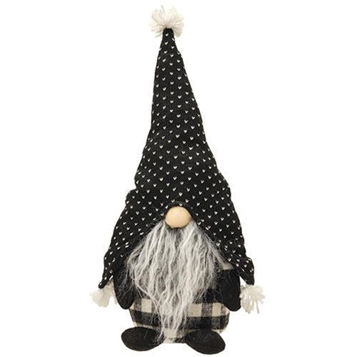 Large Standing Gray Beard Gnome with Spotted Hat