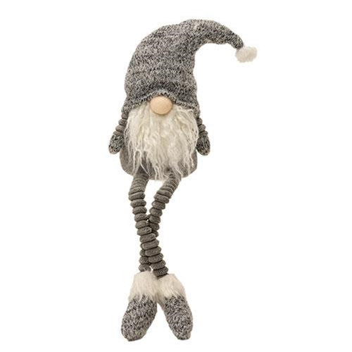 Dangle Leg Grey Santa Gnome