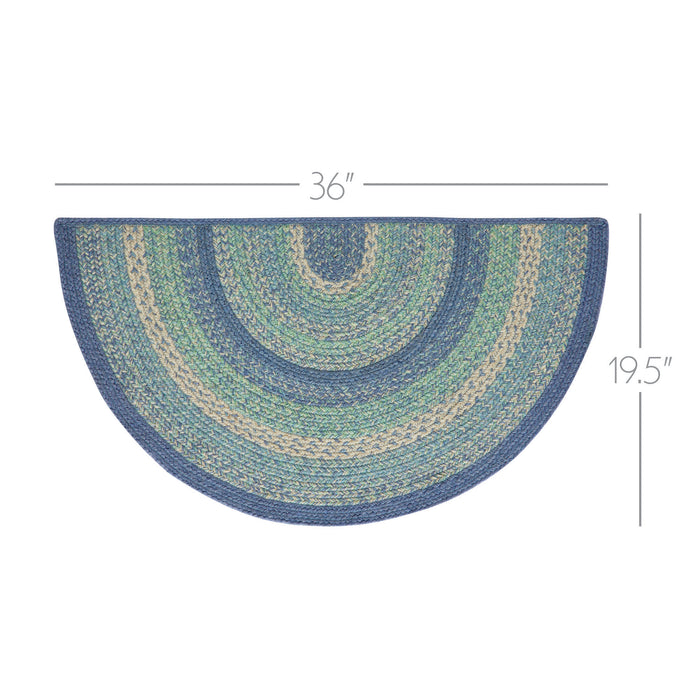 Jolie Jute Rug Half Circle w/ Pad 19.5x36