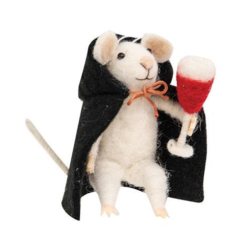 Felted Halloween Vampire Mouse Ornament