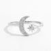 925 Sterling Silver Moon Open Ring Silver