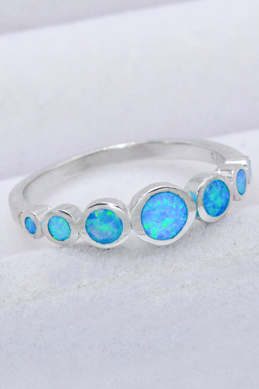 925 Sterling Silver Multi-Opal Ring Sky Blue